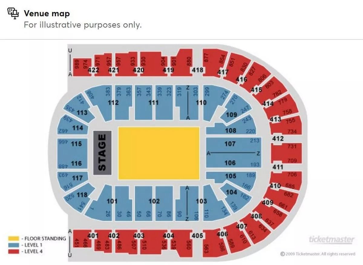The O2 Arena London Seating Plan