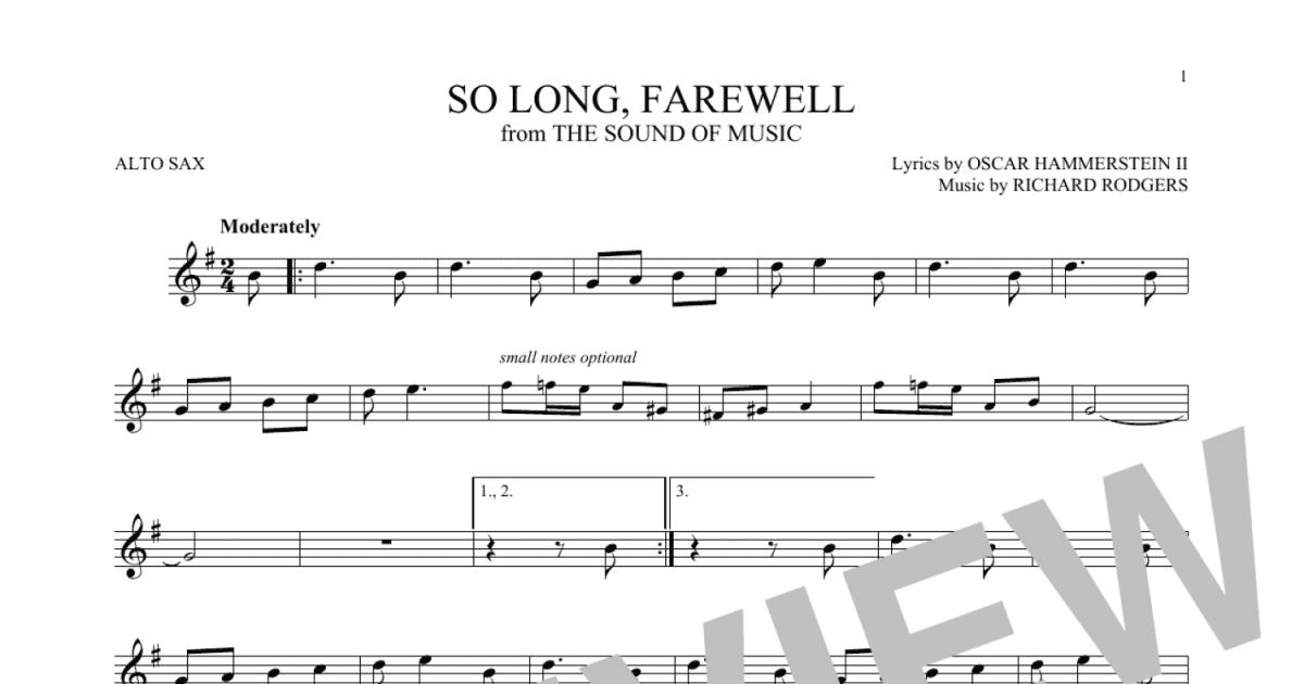 Lyrics to So Long Farewell Sound of Music