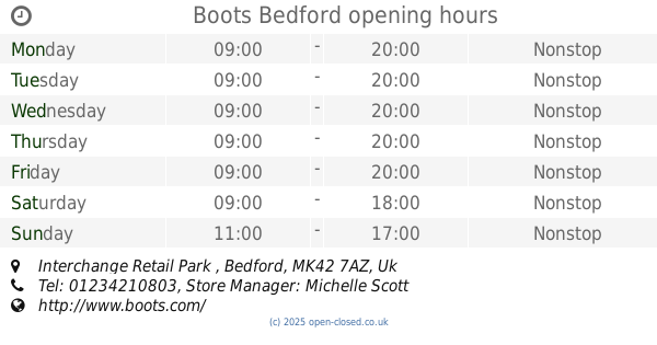Interchange Retail Park Bedford Opening Times