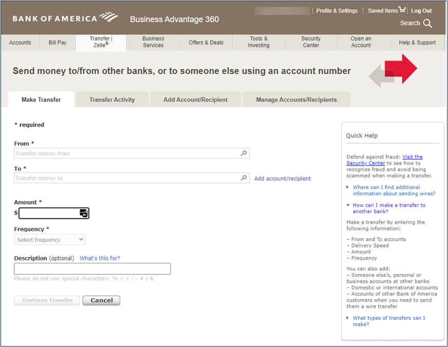 How to Transfer Money from Boa to Another Bank