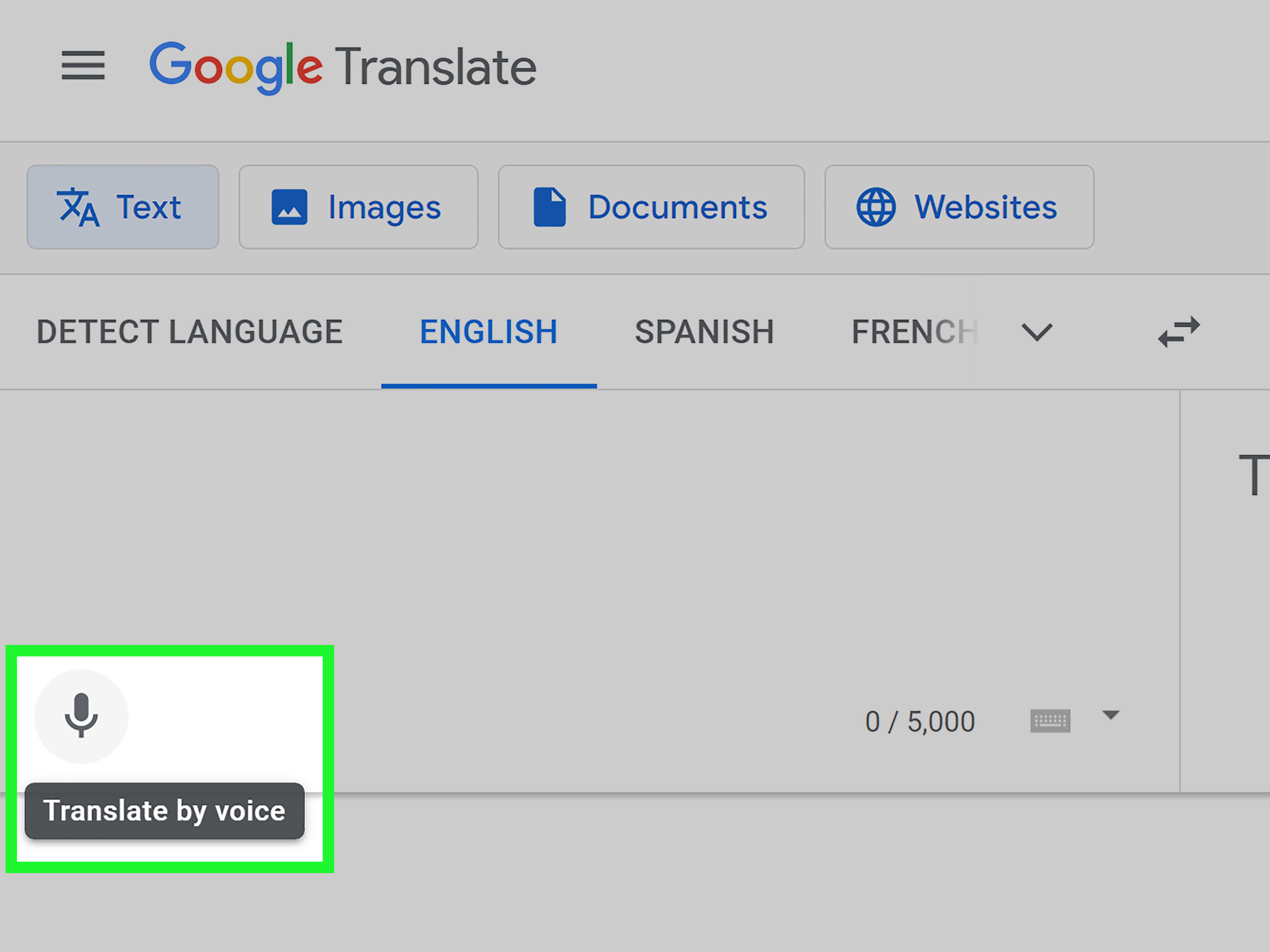 Traducir in English Google Translate