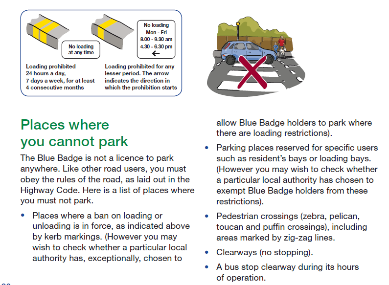 Can a Blue Badge Holder Park on Double Yellow Lines