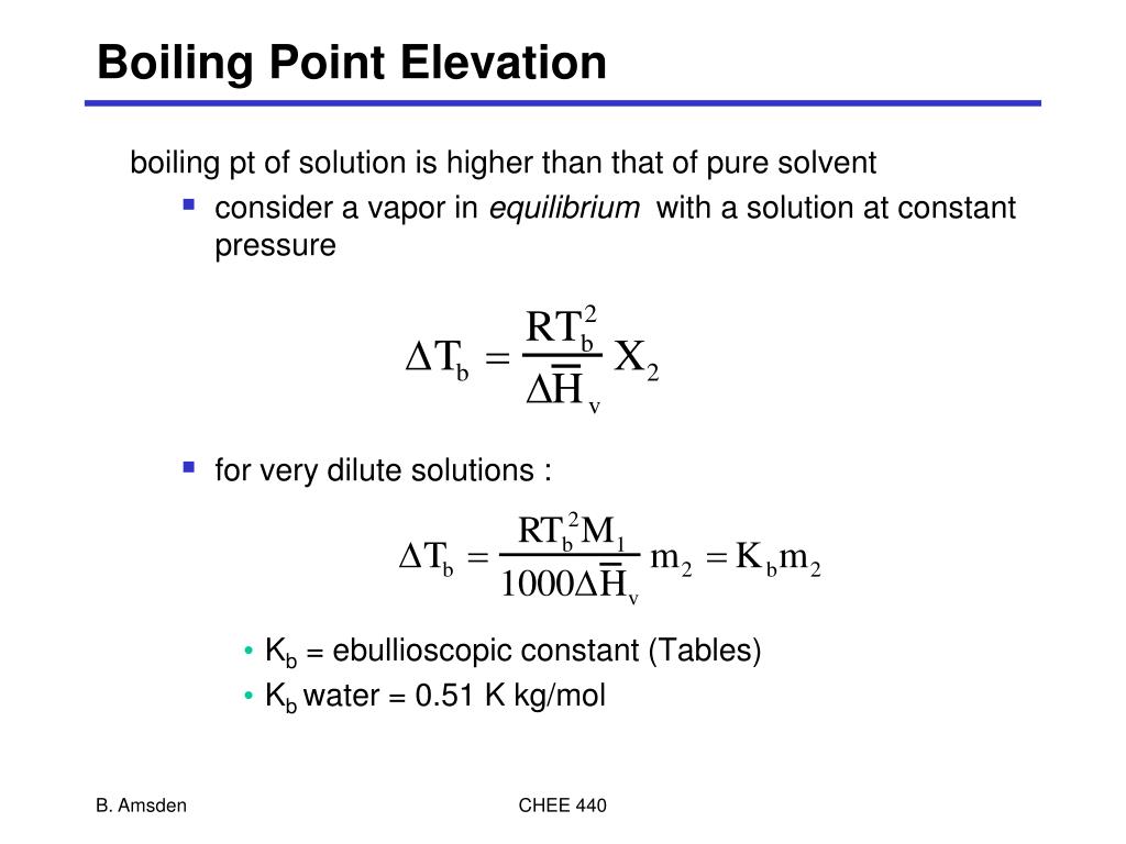 Boiling Point Elevation Constant for Water