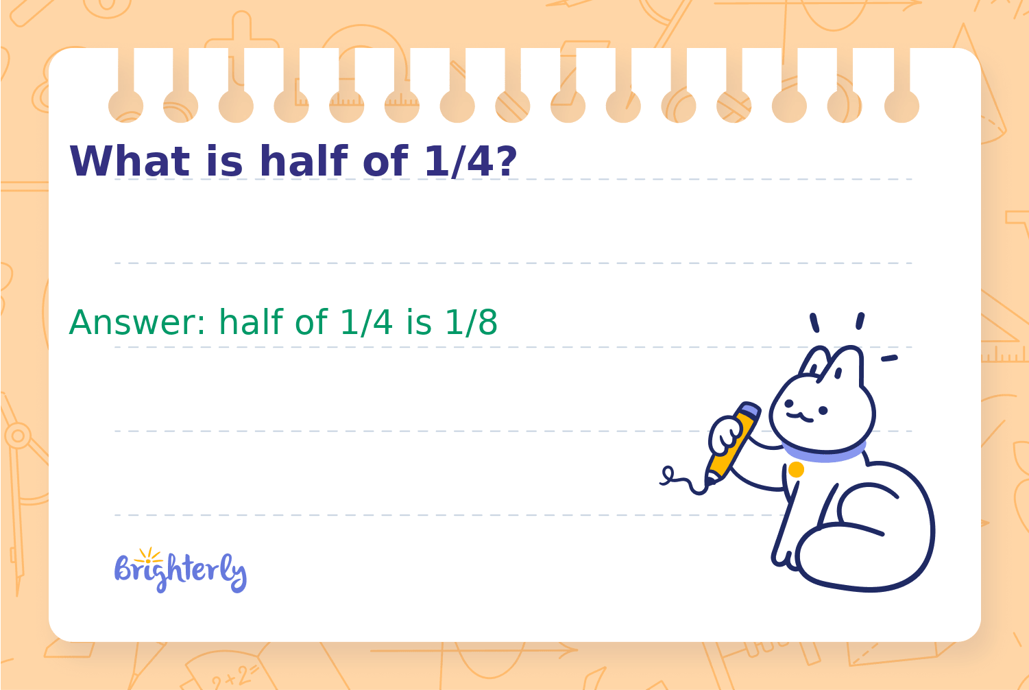 Half of 1/4 as a Fraction