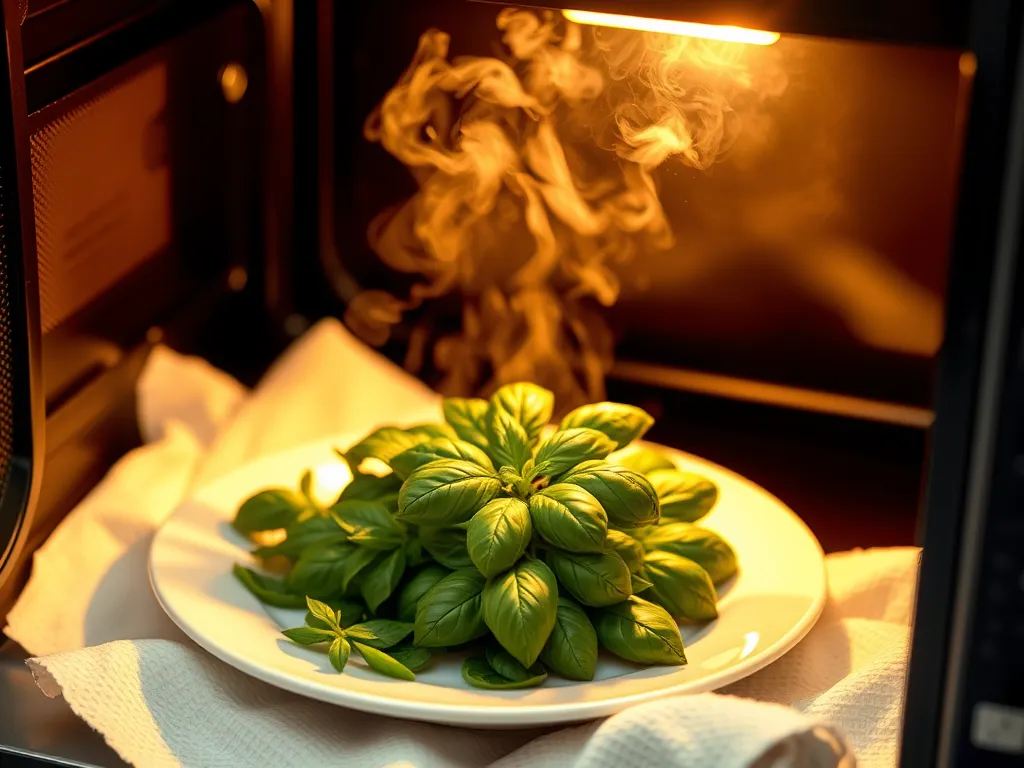 Dry Basil in Microwave