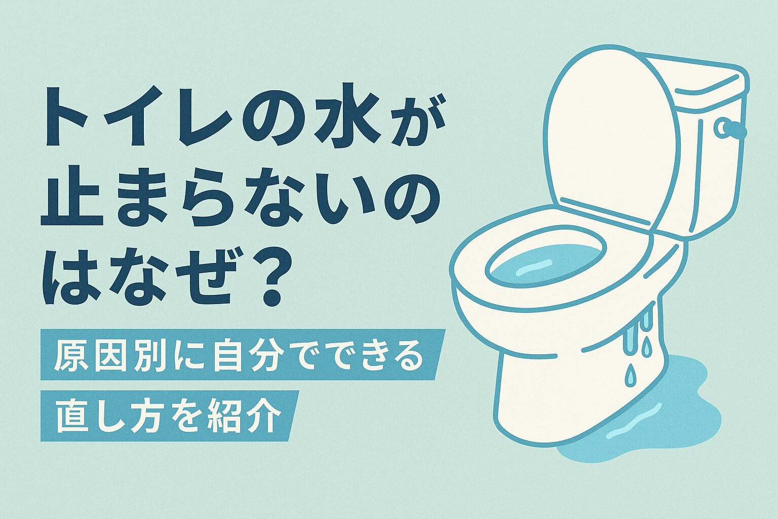 トイレの水が止まらない！今すぐ止水栓を閉める応急処置と原因別の修理法
