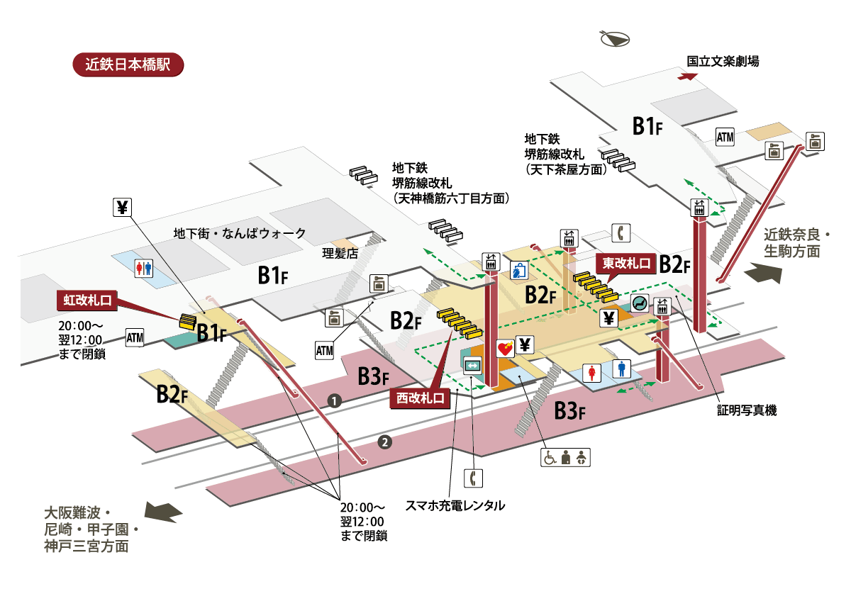 近鉄日本橋駅の乗り換え完全攻略！地下鉄連携や黒門市場最短ルートを解説