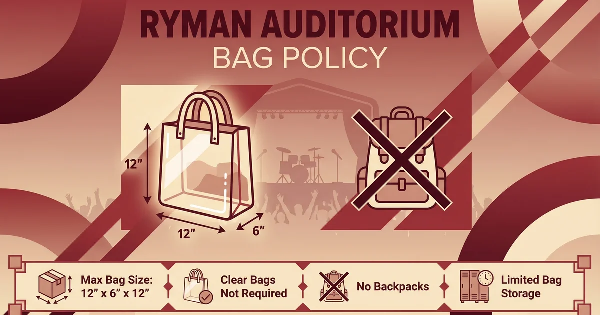 Bag Policy at the Ryman