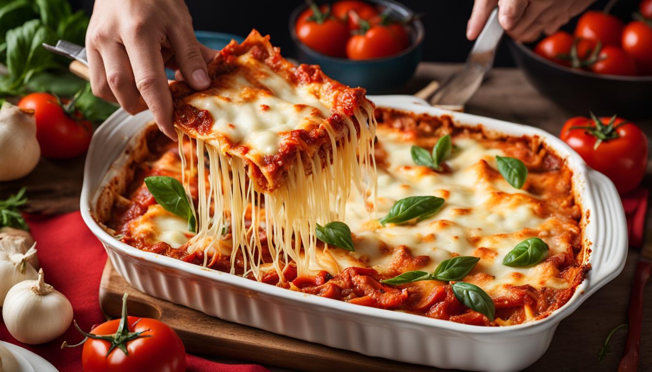 Lasagna with Fresh Mozzarella Cheese