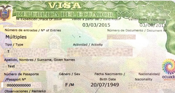 Visa for Ecuador