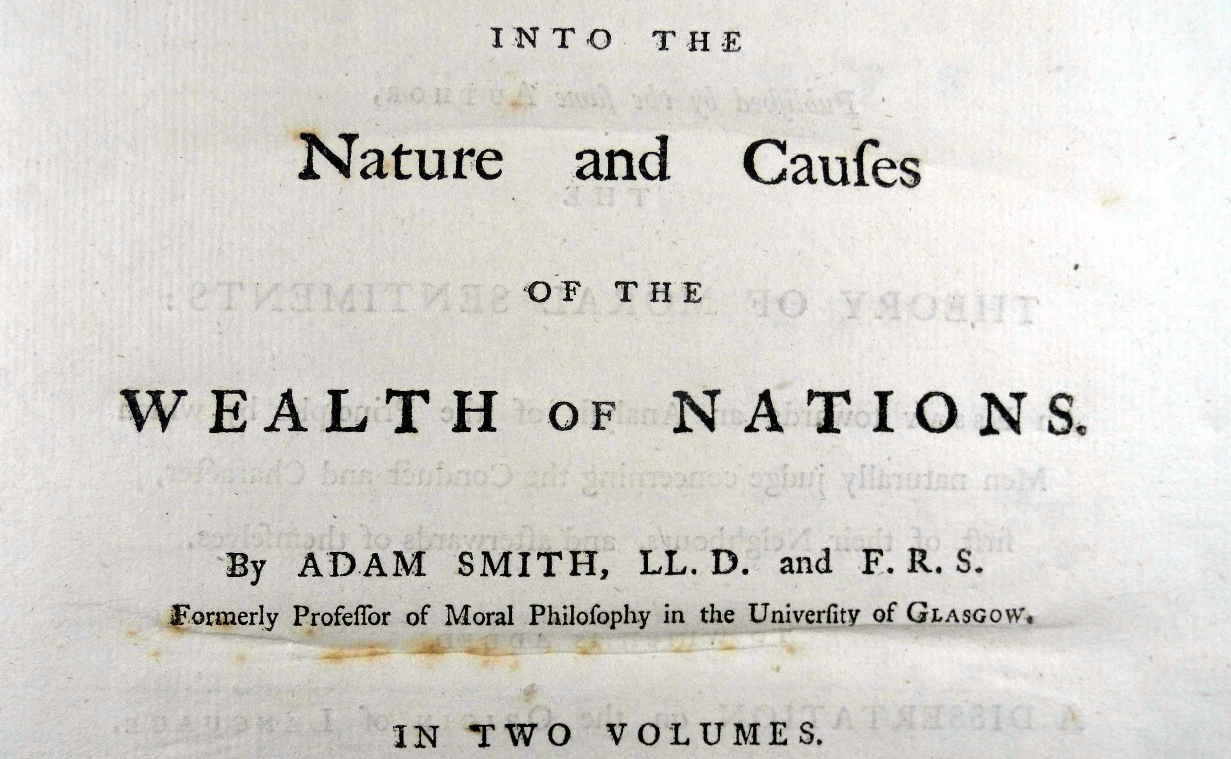When Did Adam Smith Wrote the Wealth of Nations